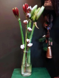 Zdjęcie przedstawiające kompozycję florystyczną w wazonie
